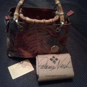 Patricia Nash Tropical-Inspired Multi-color Tote Bag with Bamboo Style Handle